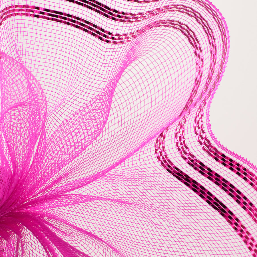 10" Border Stripe Metallic Mesh: Hot Pink Lifestyle Photo