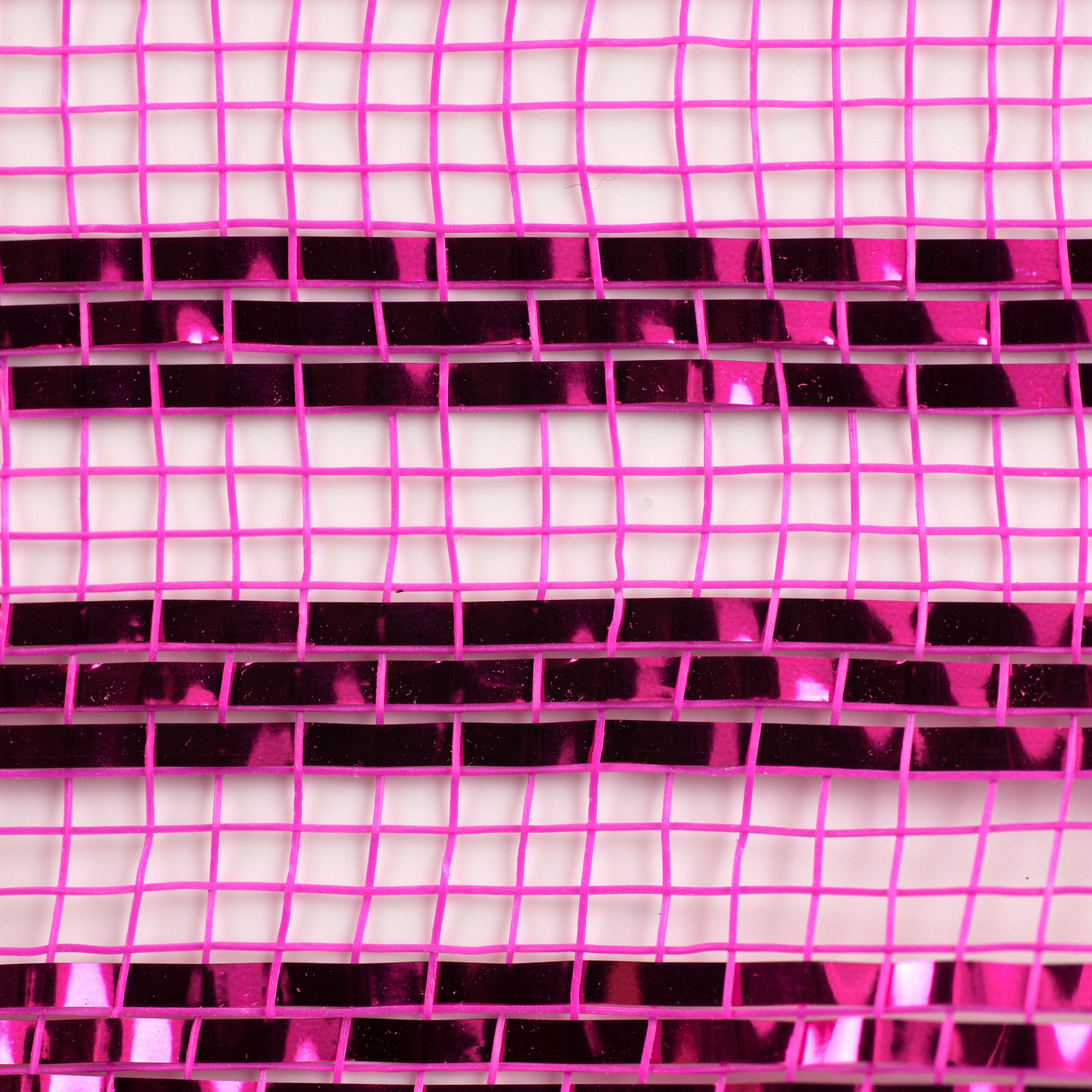 10" Border Stripe Metallic Mesh: Hot Pink detail photo 3