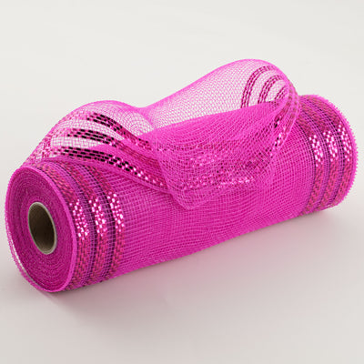 10" Border Stripe Metallic Mesh: Hot Pink Item Number: RE850211