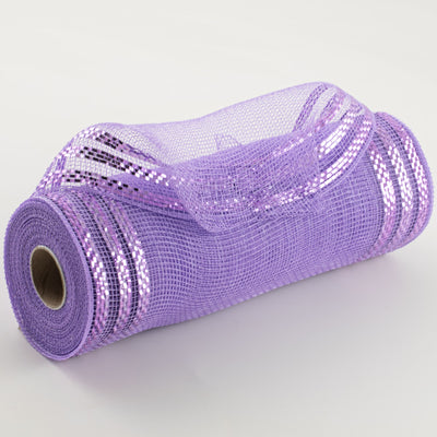 10" Border Stripe Metallic Mesh: Lavender Item Number: RE850213