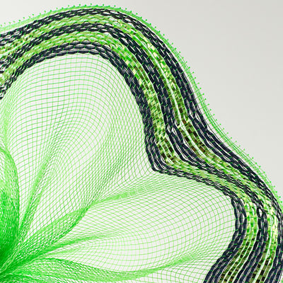 10" Border Stripe Metallic Mesh: Lime & Black Lifestyle Photo