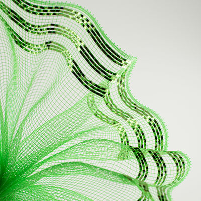10" Border Stripe Metallic Mesh: Lime Green Lifestyle Photo
