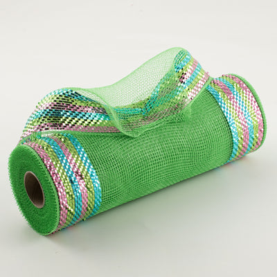 10" Border Stripe Metallic Mesh: Lime, Turquoise, Pink Item Number: RE8504H5