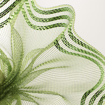 10" Border Stripe Metallic Mesh: Moss, Apple, Lime Green Lifestyle Photo