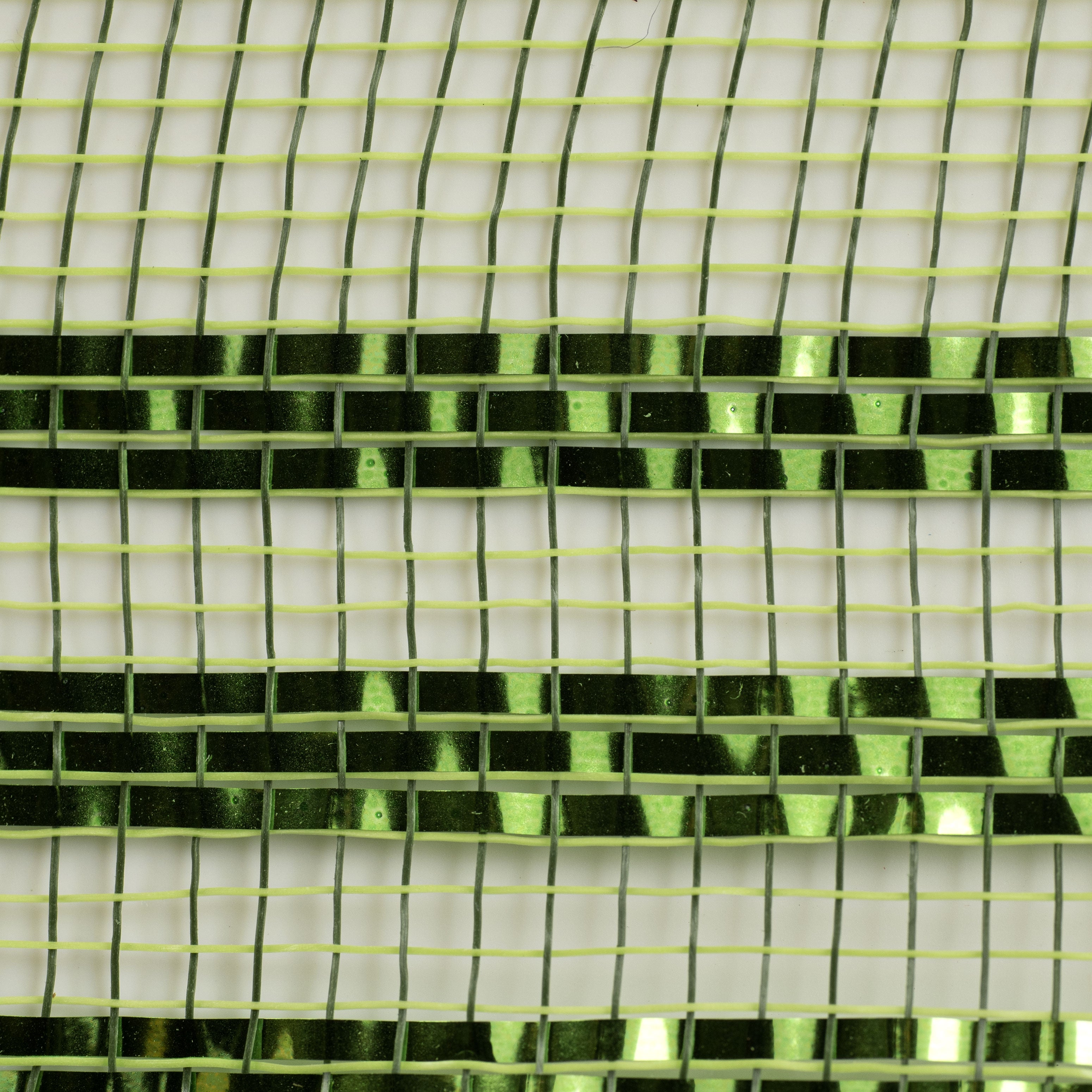 10" Border Stripe Metallic Mesh: Moss, Apple, Lime Green detail photo 3