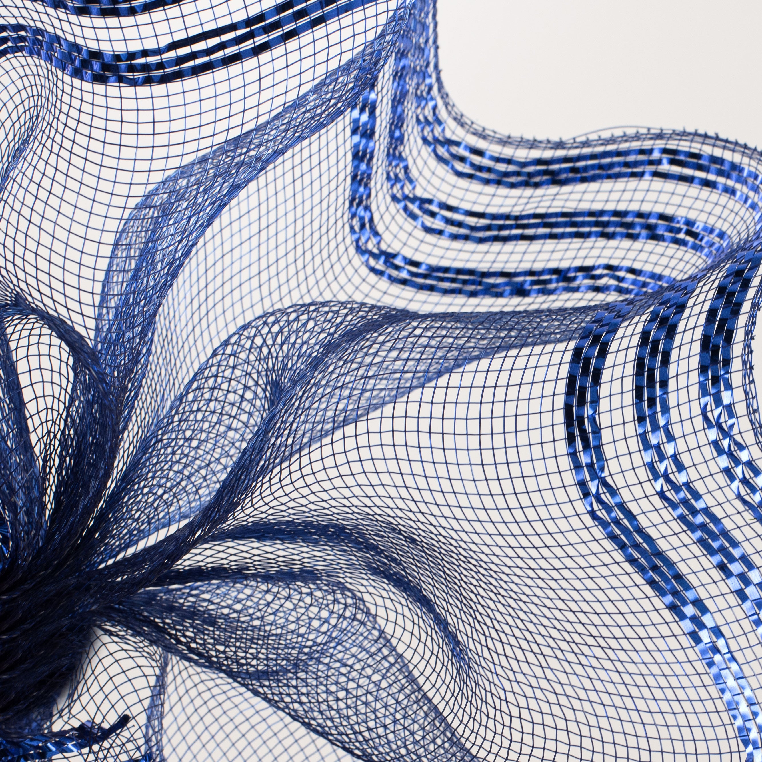 10" Border Stripe Metallic Mesh: Navy & Royal Blue Lifestyle Photo