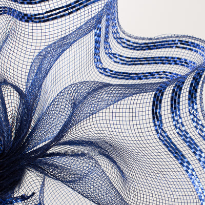 10" Border Stripe Metallic Mesh: Navy & Royal Blue Lifestyle Photo