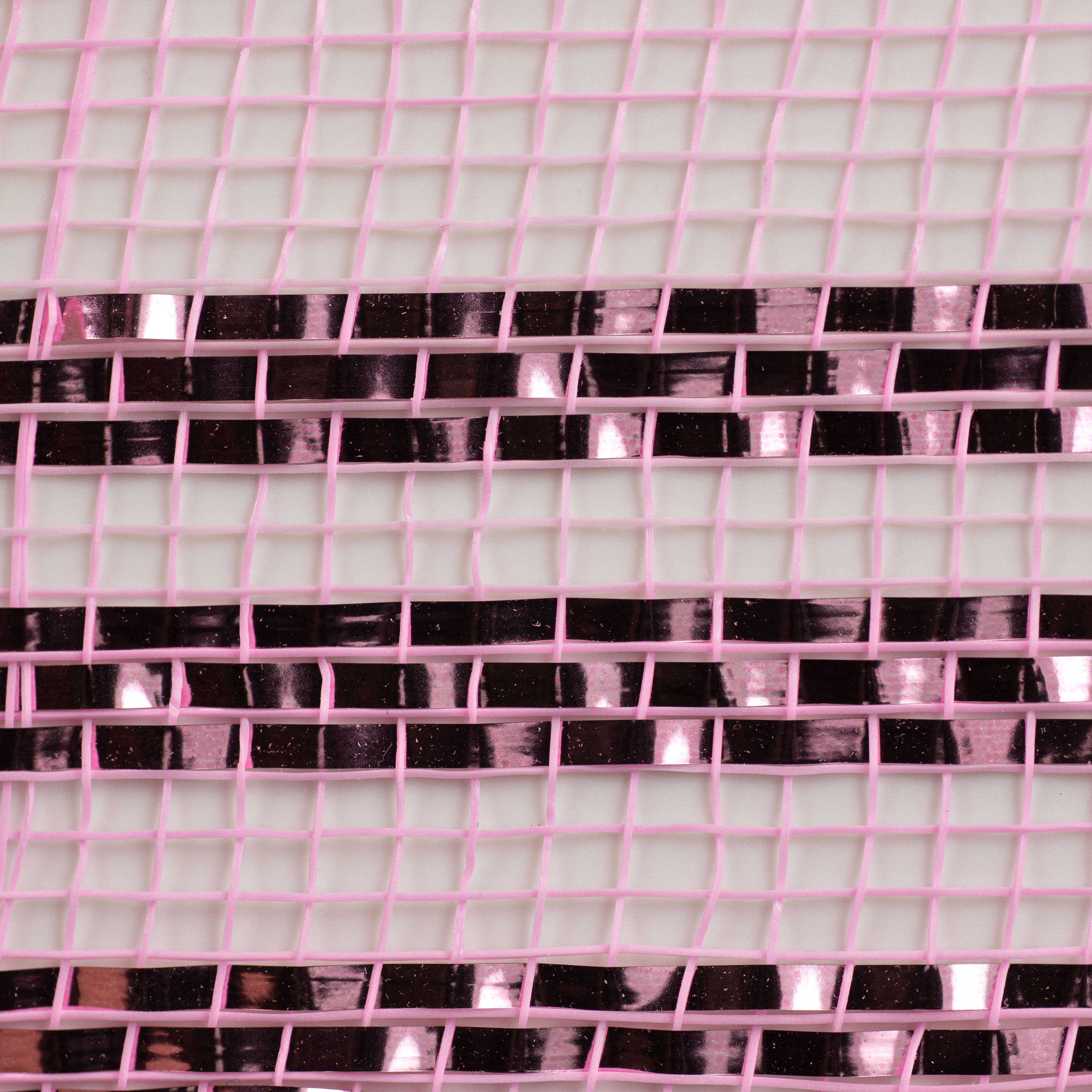 10" Border Stripe Metallic Mesh: Pink detail photo 3