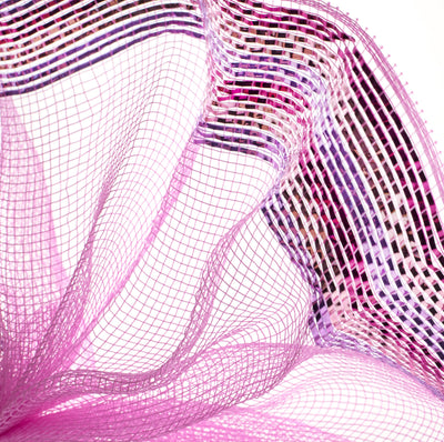 10" Border Stripe Metallic Mesh: Pink, Lavender, Hot Pink Lifestyle Photo