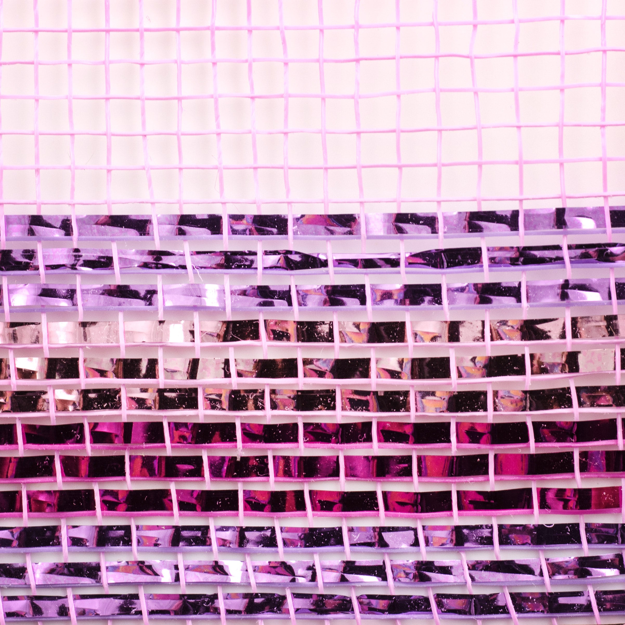 10" Border Stripe Metallic Mesh: Pink, Lavender, Hot Pink detail photo 3
