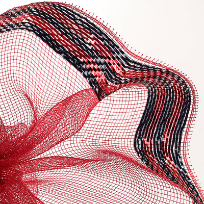 10" Border Stripe Metallic Mesh: Red & Black Lifestyle Photo