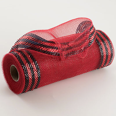 10" Border Stripe Metallic Mesh: Red & Black Item Number: RE8503E6