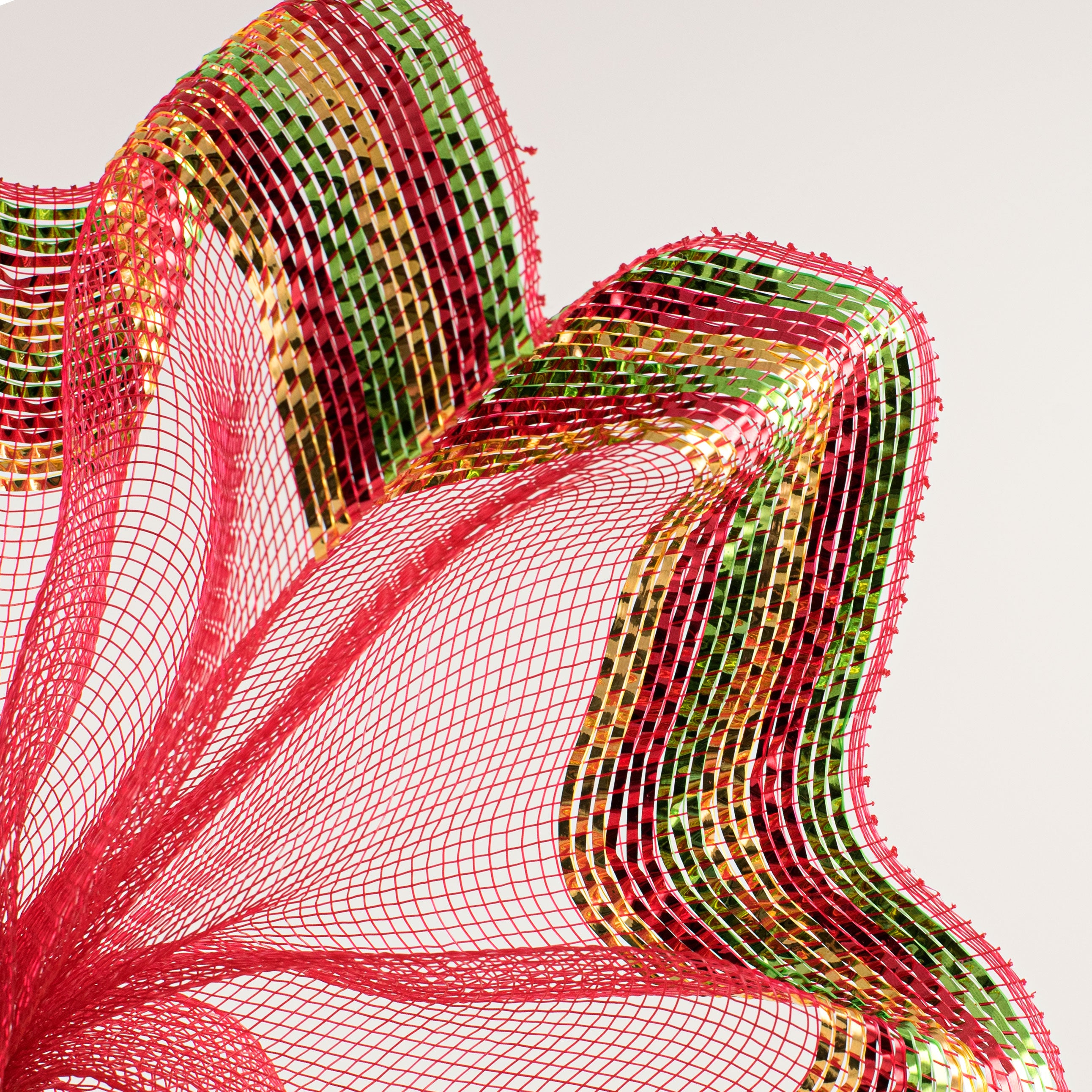 10" Border Stripe Metallic Mesh: Red, Lime, Gold Lifestyle Photo
