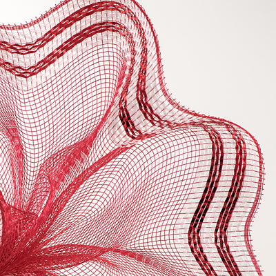 10" Border Stripe Metallic Mesh: Red & White Lifestyle Photo