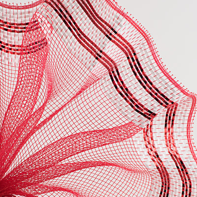 10" Border Stripe Metallic Mesh: Red & White Lifestyle Photo