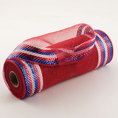 10" Border Stripe Metallic Mesh: Red, White, Blue Item Number: RE8504H3