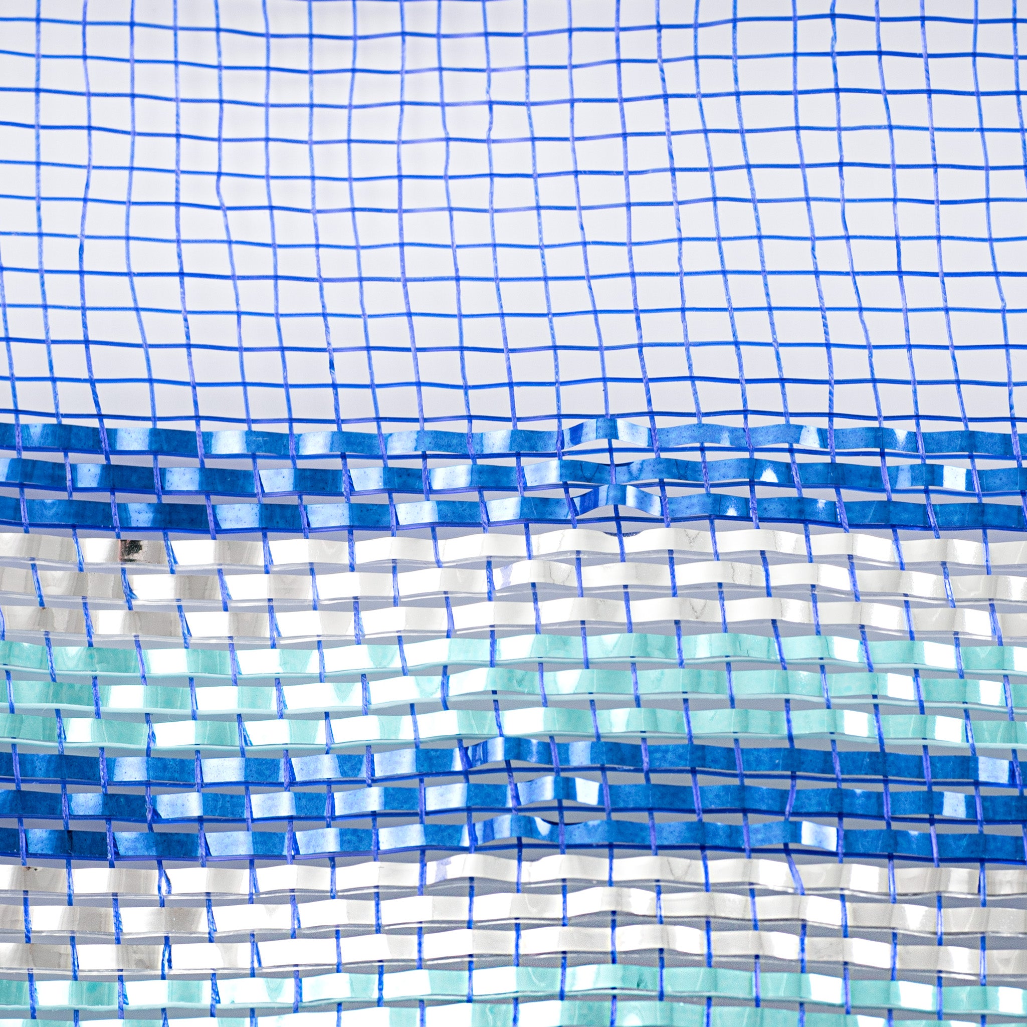 10" Border Stripe Metallic Mesh: Royal Blue, Light Blue, Silver detail photo 3