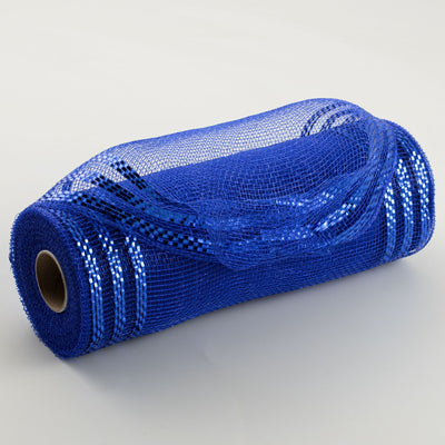 10" Border Stripe Metallic Mesh: Royal Blue Item Number: RE850225