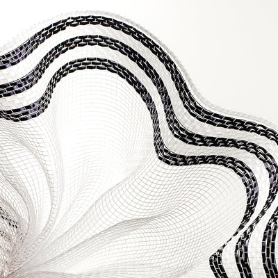 10" Border Stripe Metallic Mesh: White & Black Lifestyle Photo