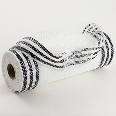 10" Border Stripe Metallic Mesh: White & Black Item Number: RE8503F6