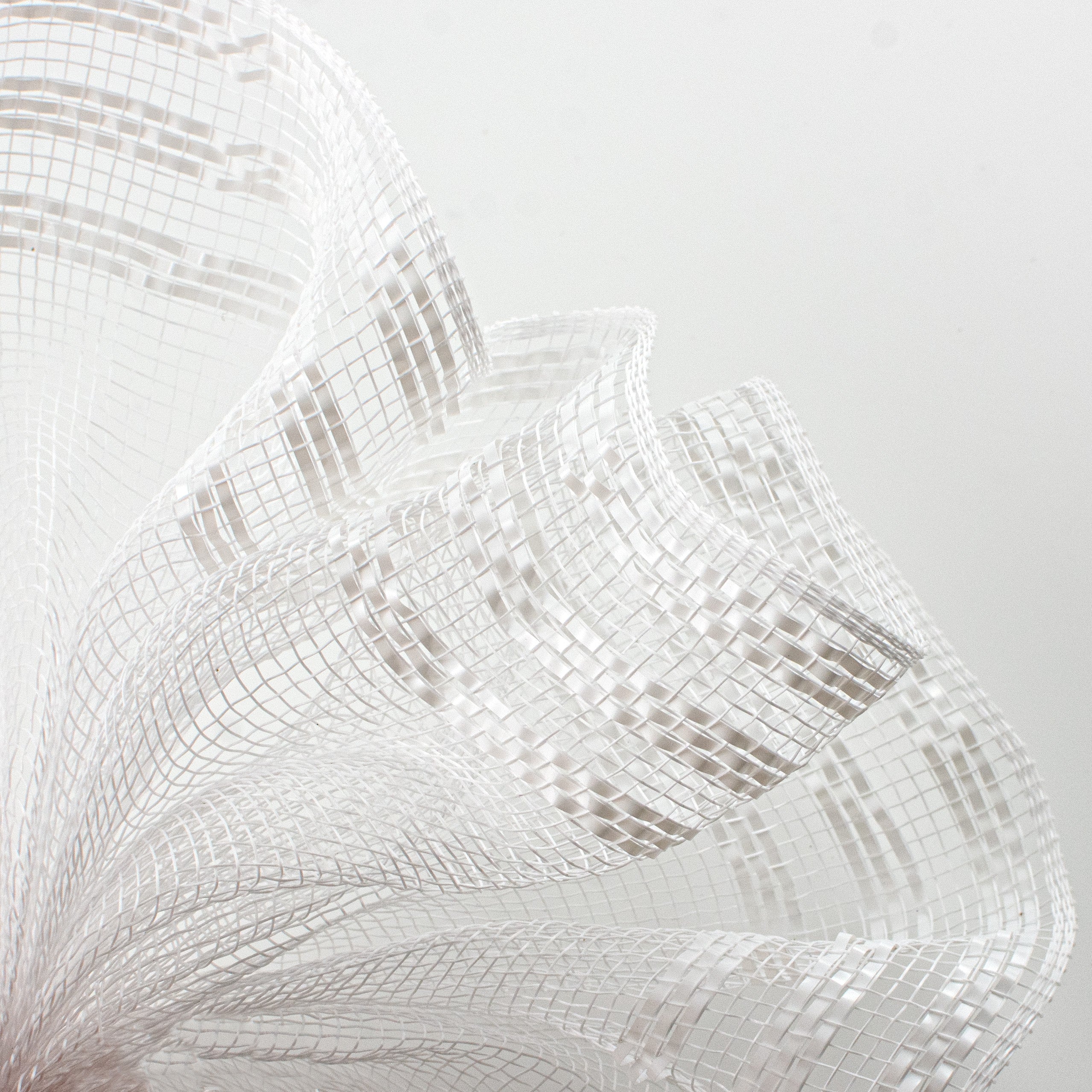 10" Border Stripe Metallic Mesh: White & White Film Lifestyle Photo