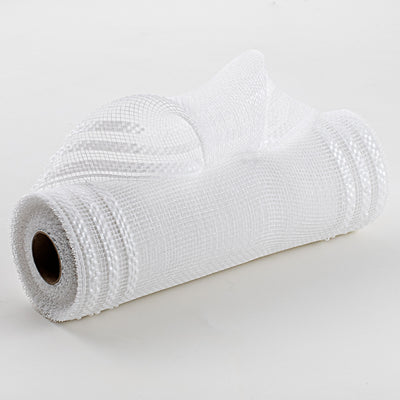 10" Border Stripe Metallic Mesh: White & White Film Item Number: RE8502R1