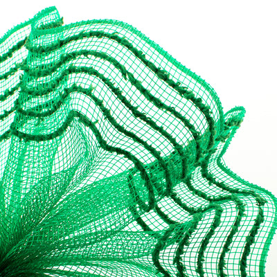 10" Border Stripe Snowdrift Mesh: Emerald Green Lifestyle Photo
