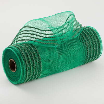 10" Border Stripe Snowdrift Mesh: Emerald Green Item Number: RY811406