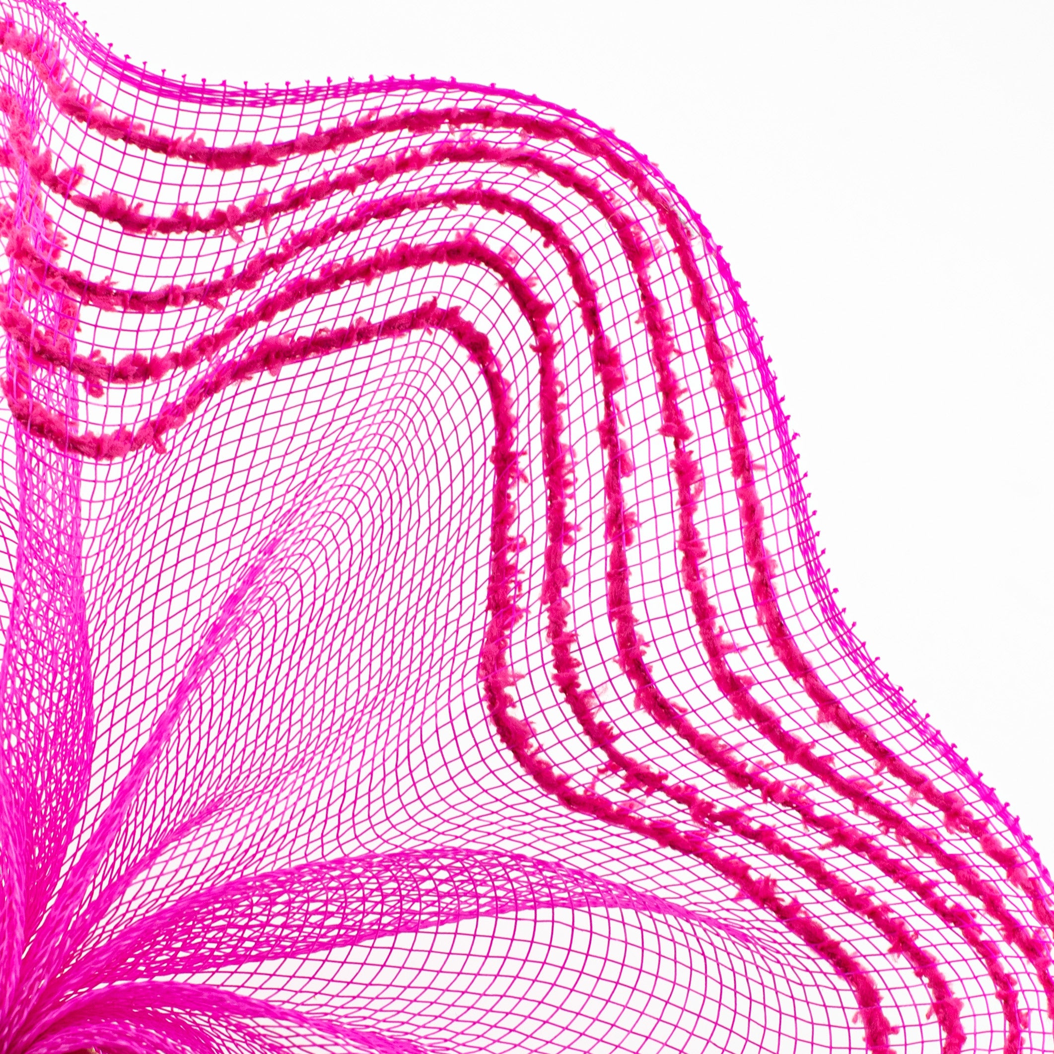 10" Border Stripe Snowdrift Mesh: Hot Pink Lifestyle Photo