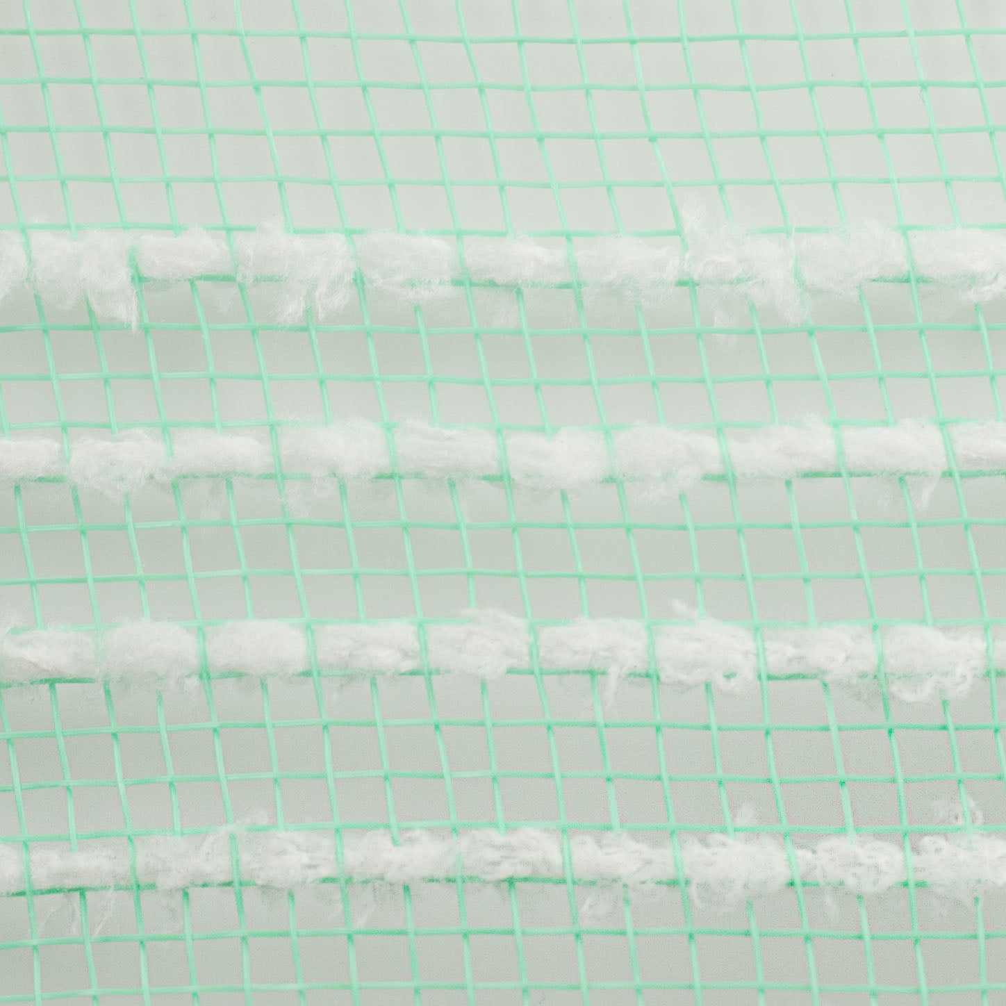 10" Border Stripe Snowdrift Mesh: Mint Green & White detail photo 3