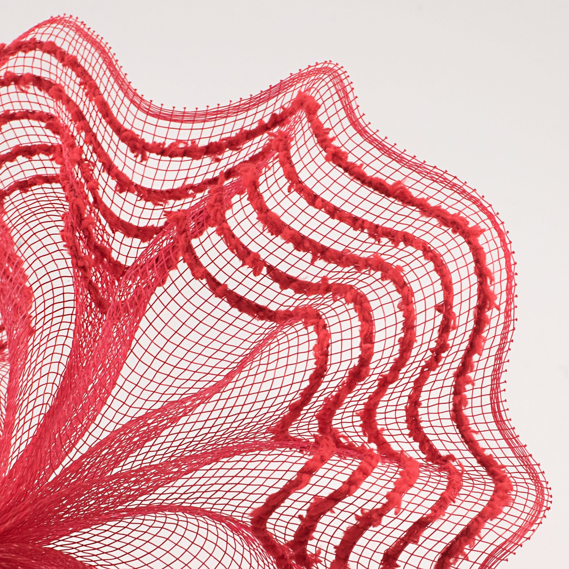 10" Border Stripe Snowdrift Mesh: Red Lifestyle Photo
