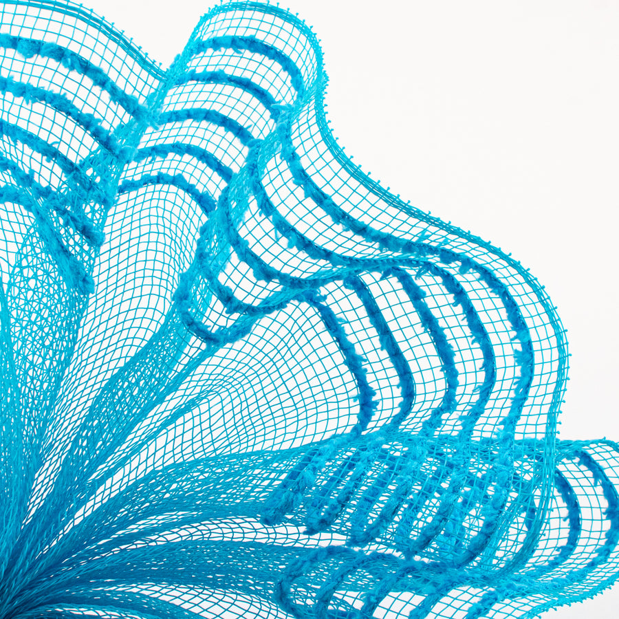 10" Border Stripe Snowdrift Mesh: Turquoise Lifestyle Photo