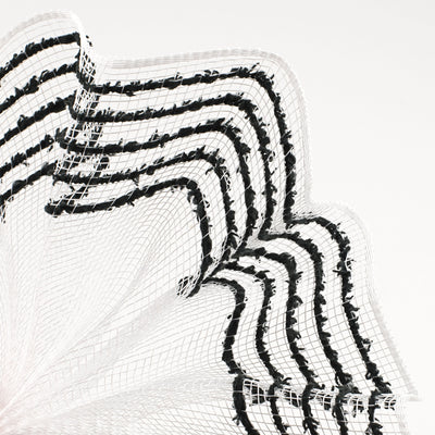 10" Border Stripe Snowdrift Mesh: White & Black Lifestyle Photo
