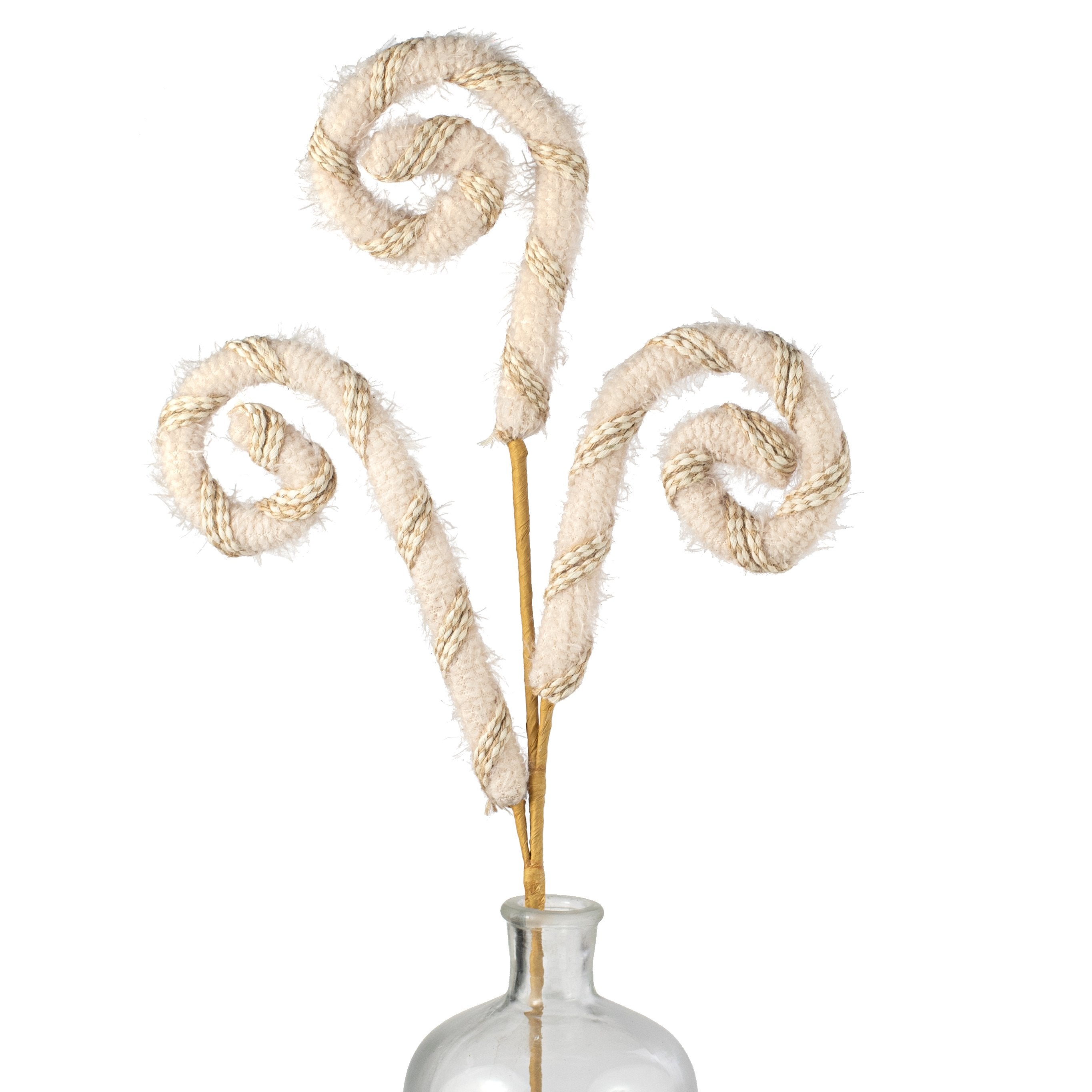 28" Braided Rope Fuzzy Curly Spray: Beige Item Number: 63474BE
