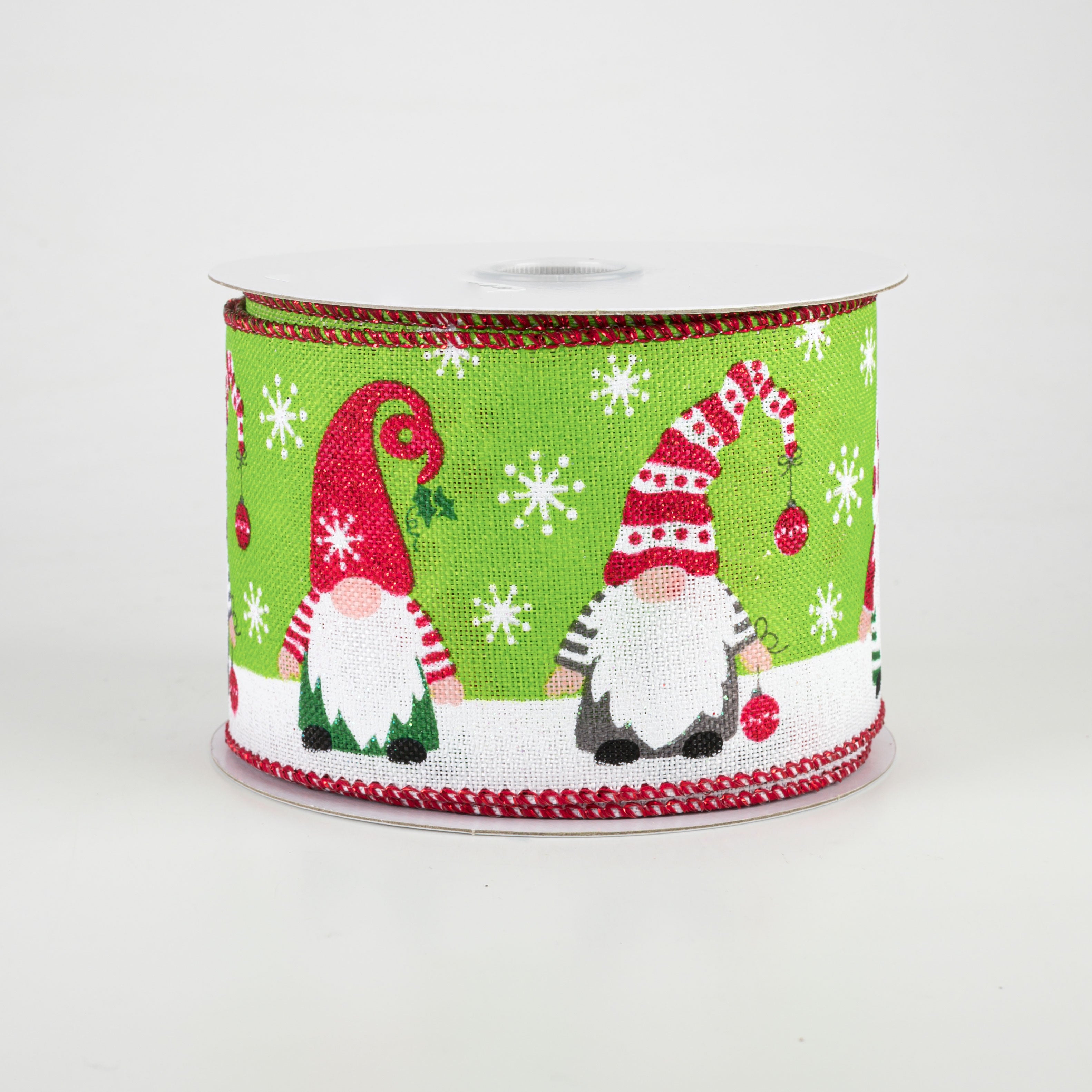 2.5" Bright Holiday Gnome Canvas Ribbon: Lime (10 Yards) Item Number: 71031-40-09