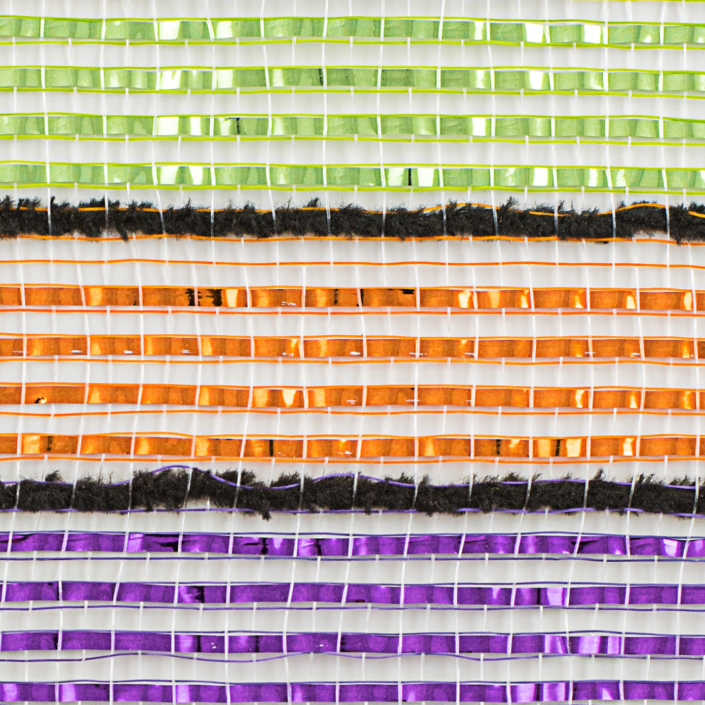 10" Bright Metallic Stripe Mesh: Purple, Lime, Orange, Black detail photo 3