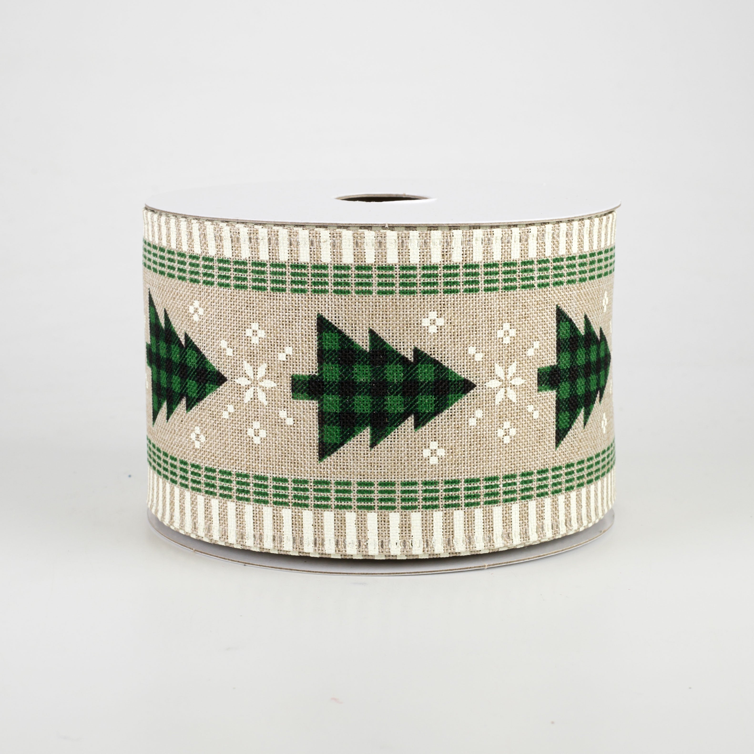 2.5" Buffalo Plaid Christmas Tree Ribbon: Black & Emerald (10 Yards)