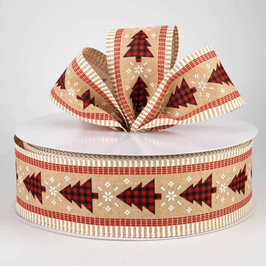 2.5" Buffalo Plaid Christmas Tree Ribbon: Red & Black (50 Yards) Lifestyle Photo