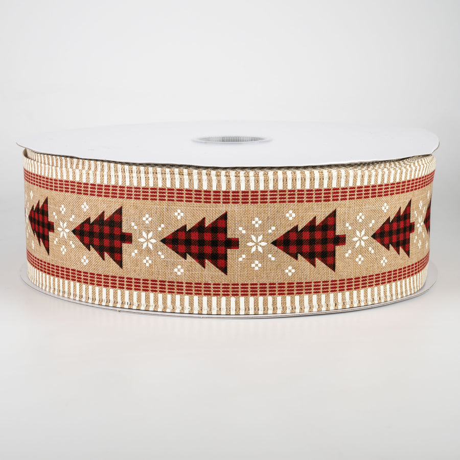 2.5" Buffalo Plaid Christmas Tree Ribbon: Red & Black (50 Yards)