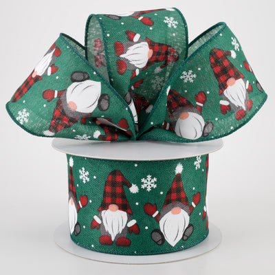 2.5" Buffalo Plaid Gnome Hat Ribbon: Green (10 Yards) Lifestyle Photo