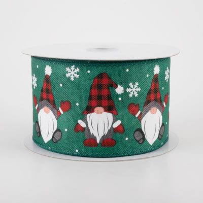 2.5" Buffalo Plaid Gnome Hat Ribbon: Green (10 Yards)