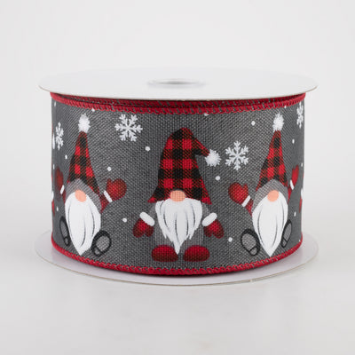 2.5" Buffalo Plaid Gnome Hat Ribbon: Grey (10 Yards) Item Number: 71142-40-51