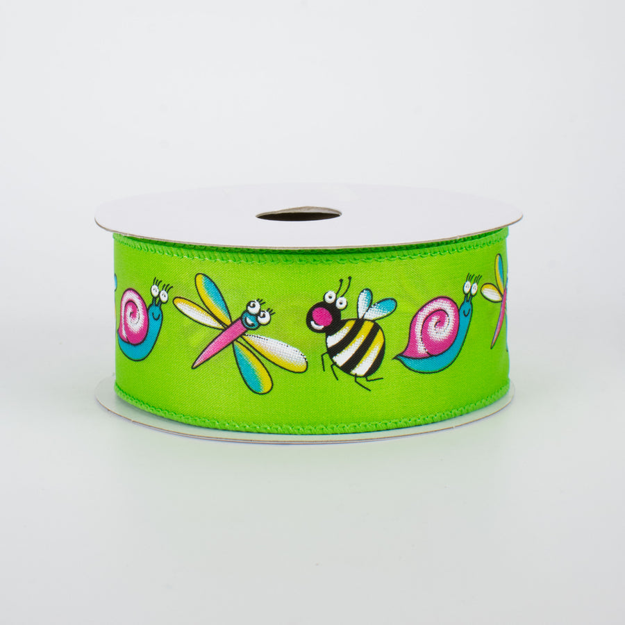 1.5" Bug Ribbon: Lime Green (10 Yards)