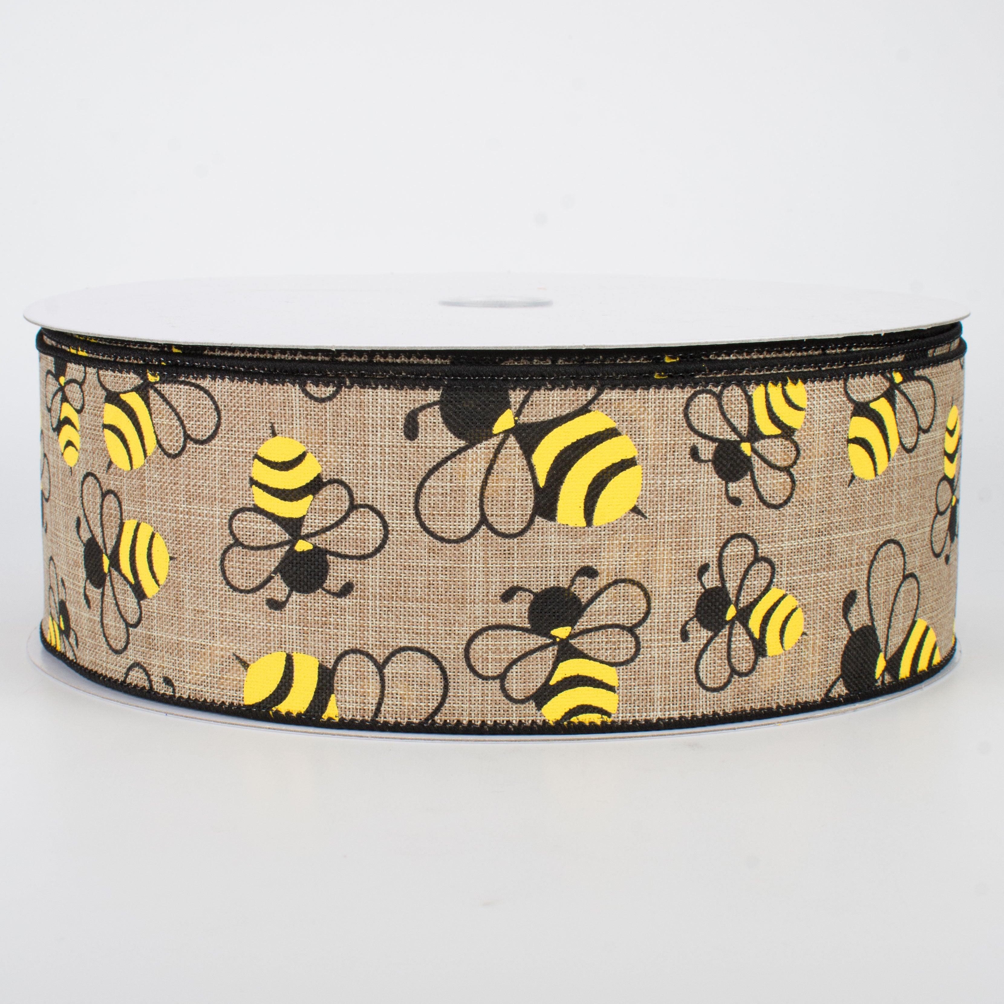 2.5" Bumble Bee Faux Canvas Ribbon (50 Yards)
