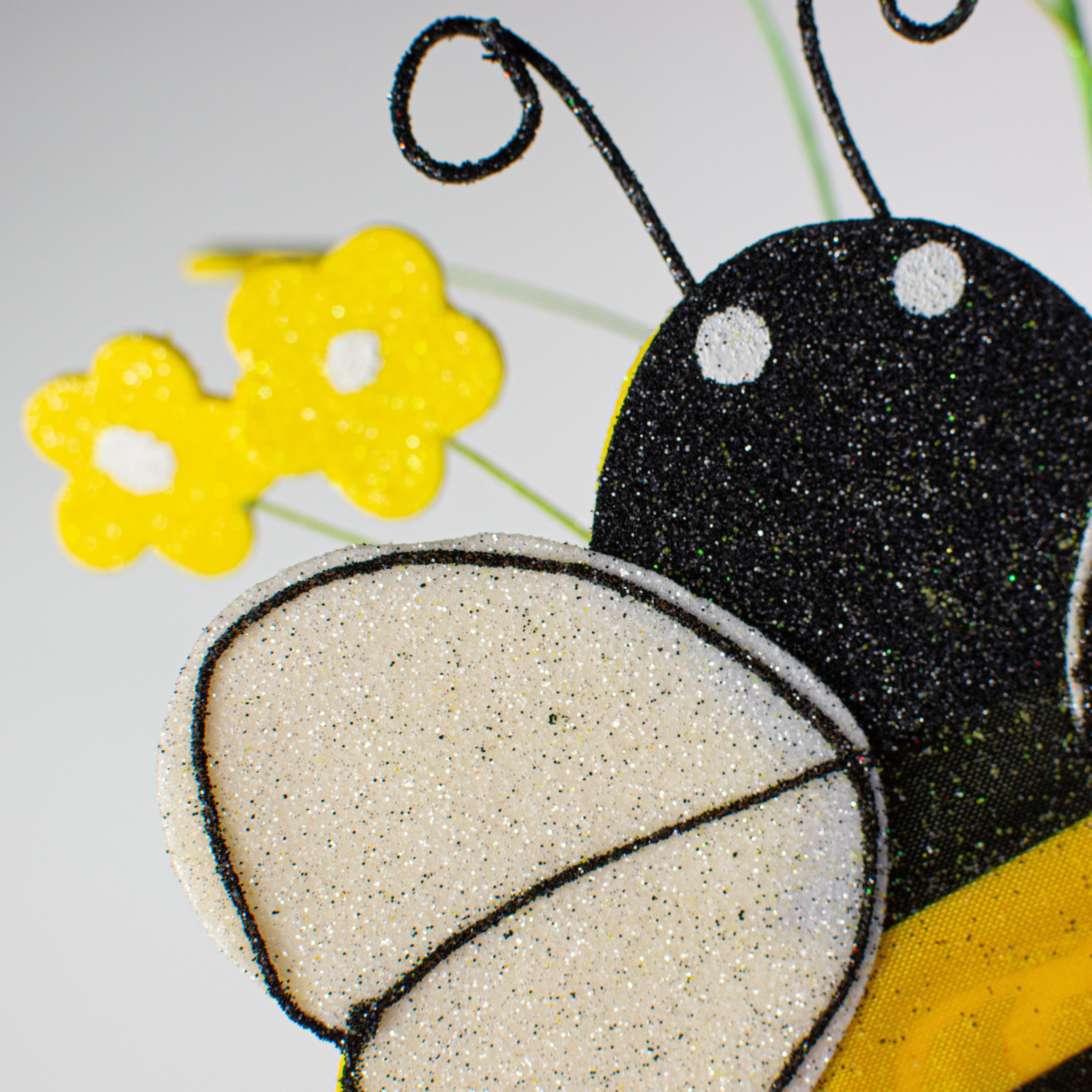 18" Bumble Bee Flower Spray: Yellow & Black detail photo 4