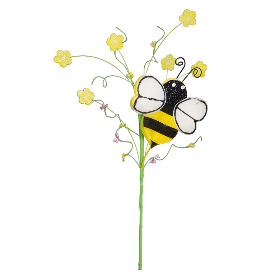 18" Bumble Bee Flower Spray: Yellow & Black detail photo 5