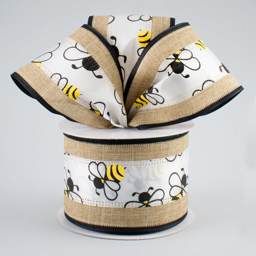 2.5" Bumble Bee Ribbon: Natural Edge (10 Yards) Lifestyle Photo