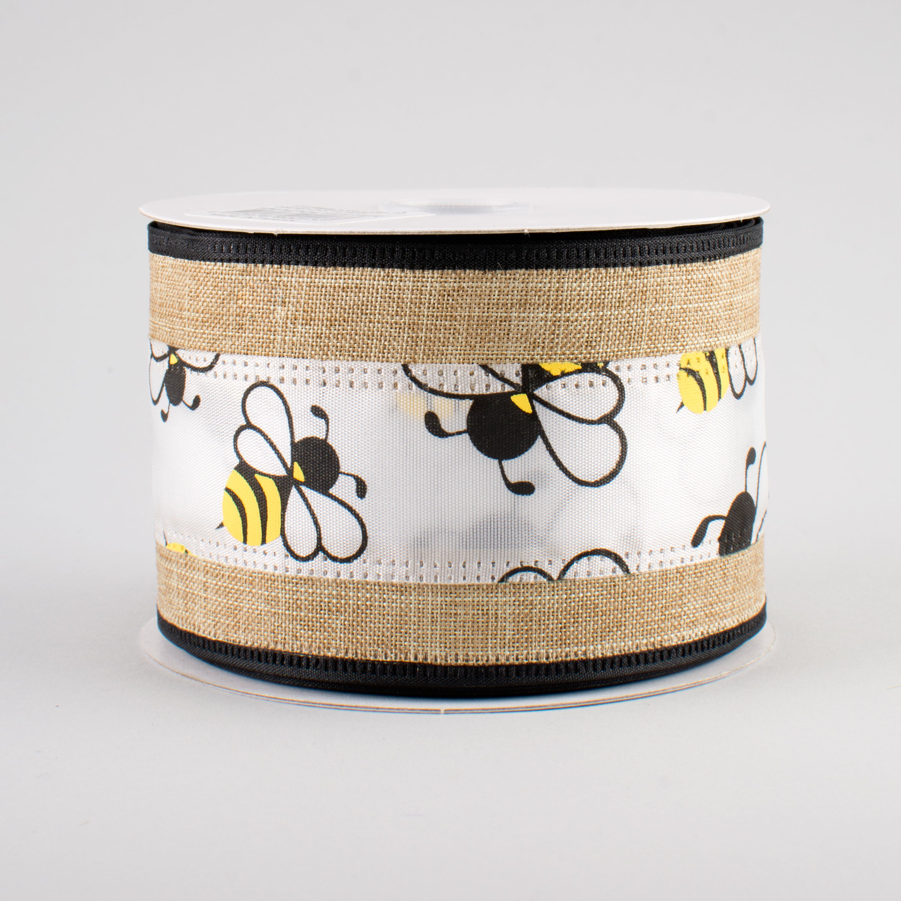 2.5" Bumble Bee Ribbon: Natural Edge (10 Yards)