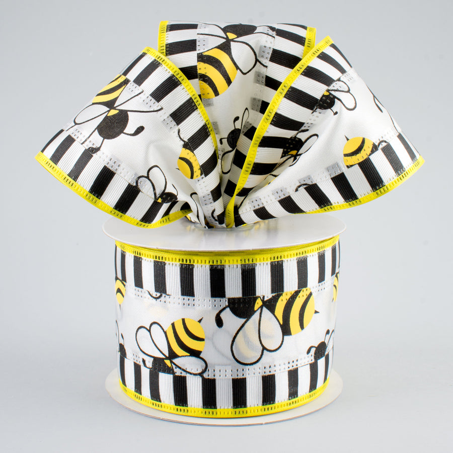 2.5" Bumble Bee Ribbon: Stripe Edge (10 Yards) Lifestyle Photo