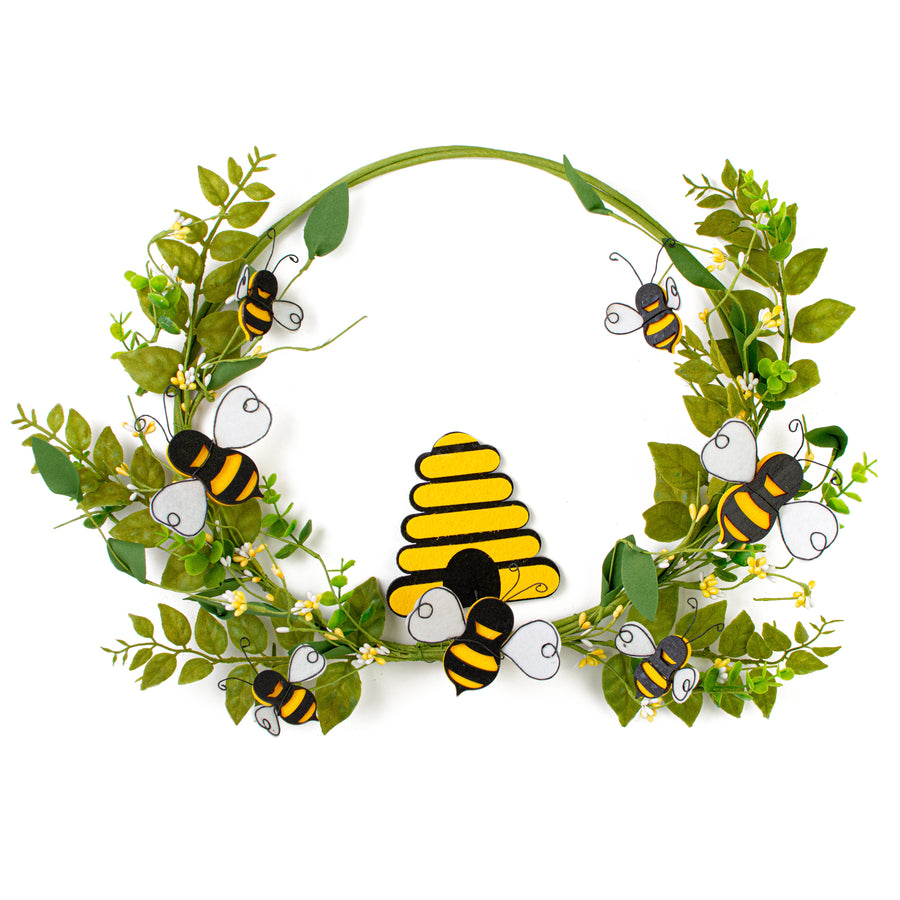 22â Bumblebee & Leaves Bee Hive Wreath Item Number: 63275